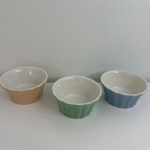 Vintage HALL Kitchenware 3 Custard Cups USA